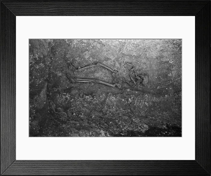 Framed Print : Iron Age Skeleton
