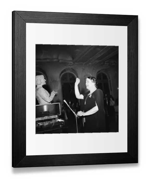 Framed Print : Myra Hess Conducts Framed Print : Myra Hess Conducts