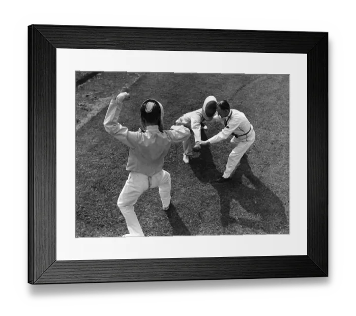 Framed Print : Fencing Lesson Framed Print : Fencing Lesson