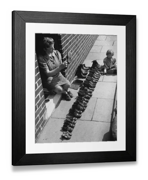 Framed Print : Shoeshine Line