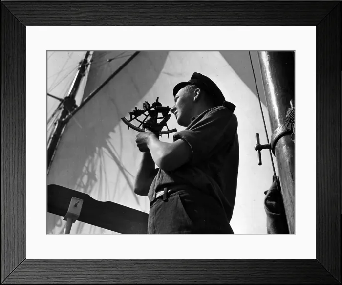Framed Print : Using A Sextant Framed Print : Using A Sextant