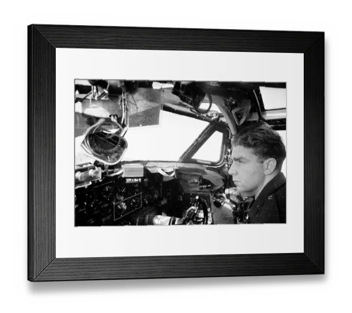 Framed Print : Co-Pilot. 31st March 1945: The co-pilot in the cockpit of a Liberator X 8816 Framed Print : Co-Pilot. 31st March 1945: The co-pilot in the cockpit of a Liberator X 8816