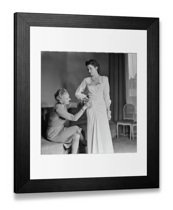 Framed Print : Norman Hartnell Dress Fitting Framed Print : Norman Hartnell Dress Fitting