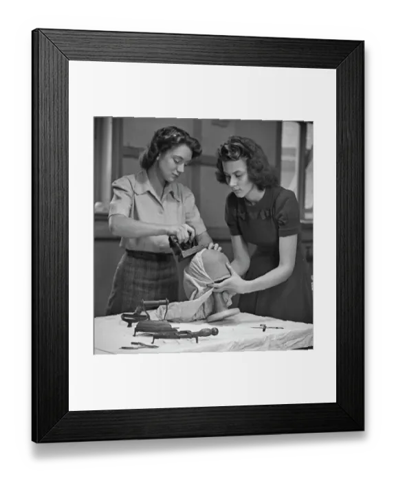 Framed Print : Millinery Class At Bromley School Of Art Framed Print : Millinery Class At Bromley School Of Art