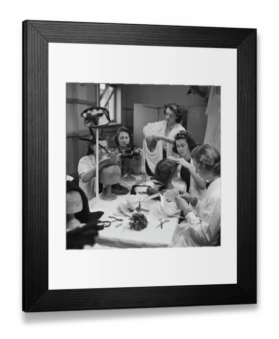 Framed Print : Millinery Class At Bromley School Of Art Framed Print : Millinery Class At Bromley School Of Art