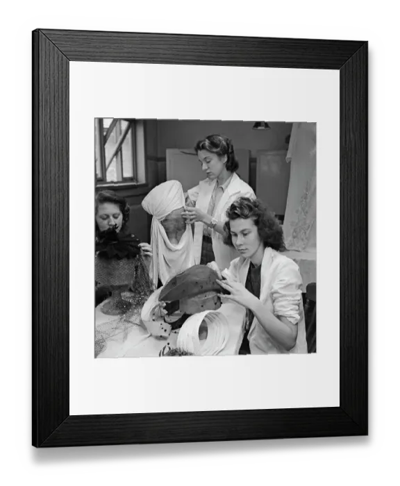 Framed Print : Millinery Class At Bromley School Of Art Framed Print : Millinery Class At Bromley School Of Art