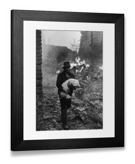 Framed Print : Man And Pig