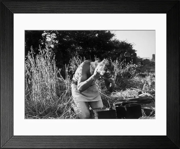 Framed Print : Field Washing