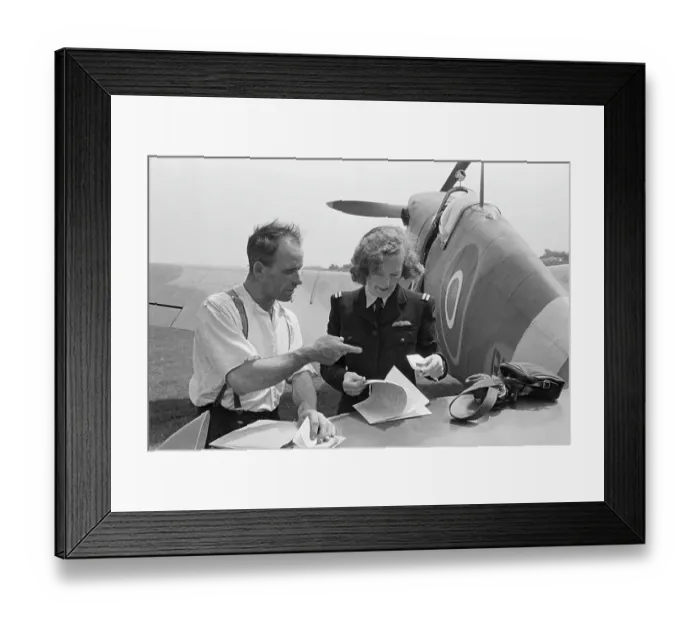 Framed Print : ATA Pilot Signs For Spitfire Framed Print : ATA Pilot Signs For Spitfire
