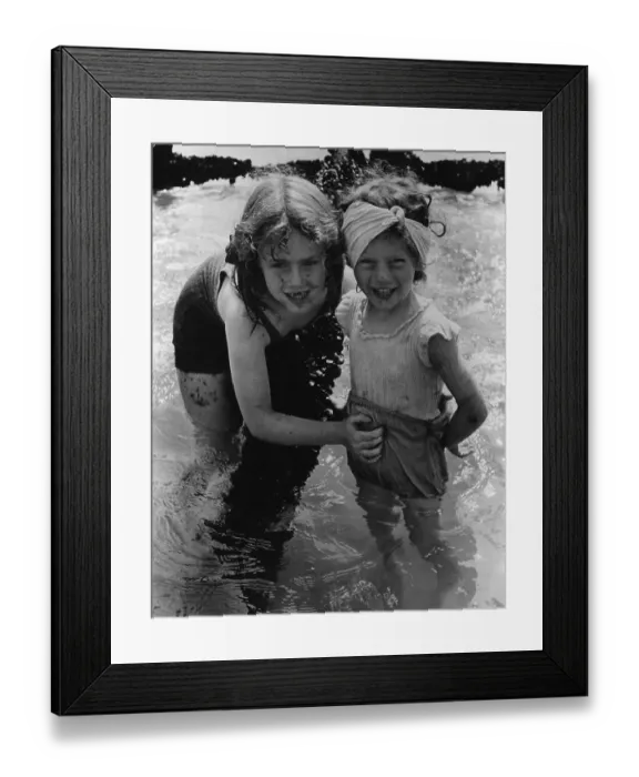Framed Print : Girls Paddling Framed Print : Girls Paddling