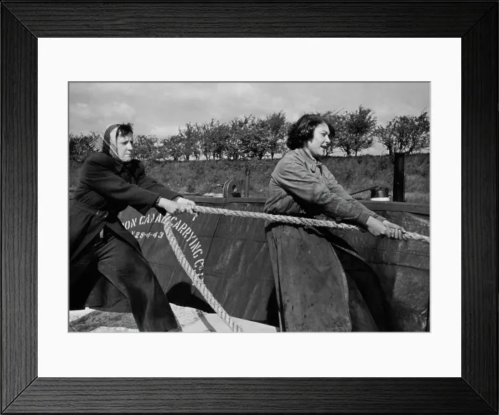 Framed Print : Female Barge Crew In Wartime Framed Print : Female Barge Crew In Wartime