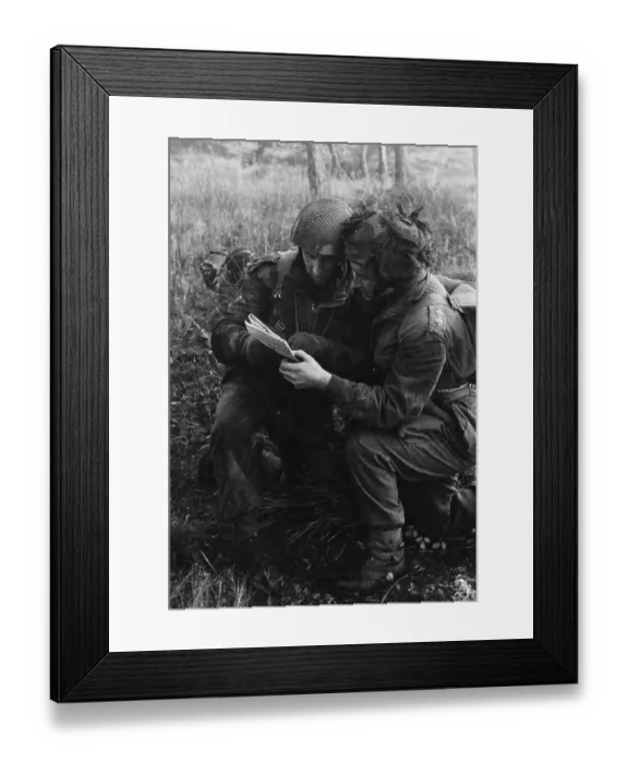 Framed Print : Paratroopers Check Map Framed Print : Paratroopers Check Map