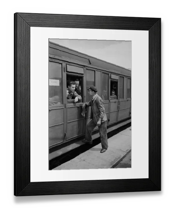Framed Print : Train Driver And US Troops Framed Print : Train Driver And US Troops