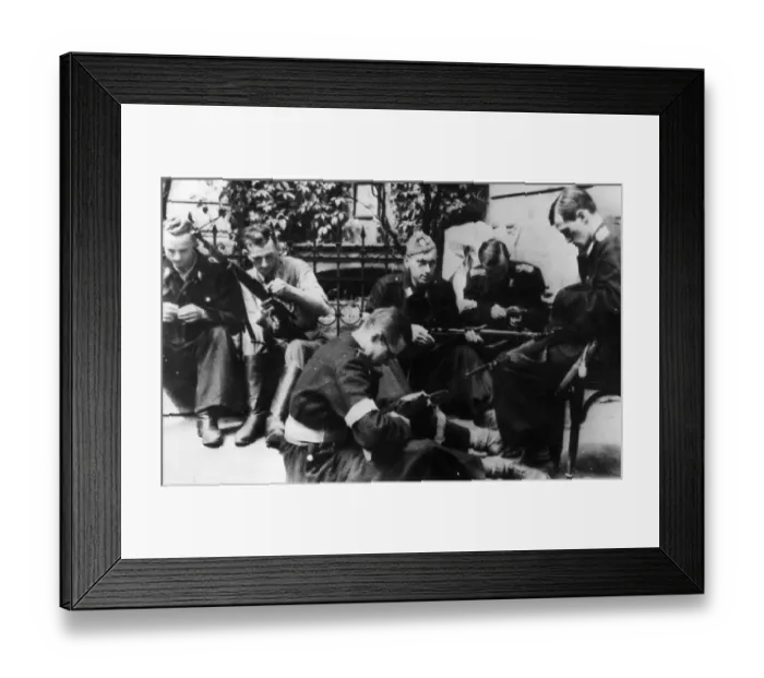 Framed Print : Cleaning Guns Framed Print : Cleaning Guns