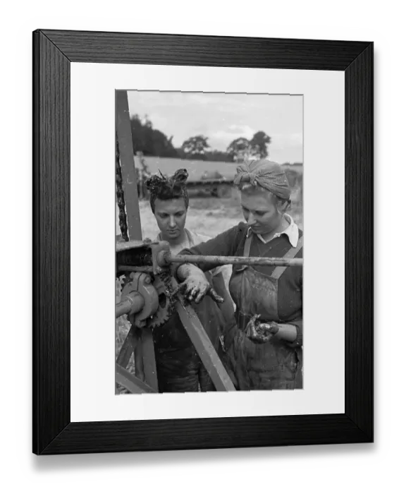 Framed Print : Greasing A Combine Framed Print : Greasing A Combine