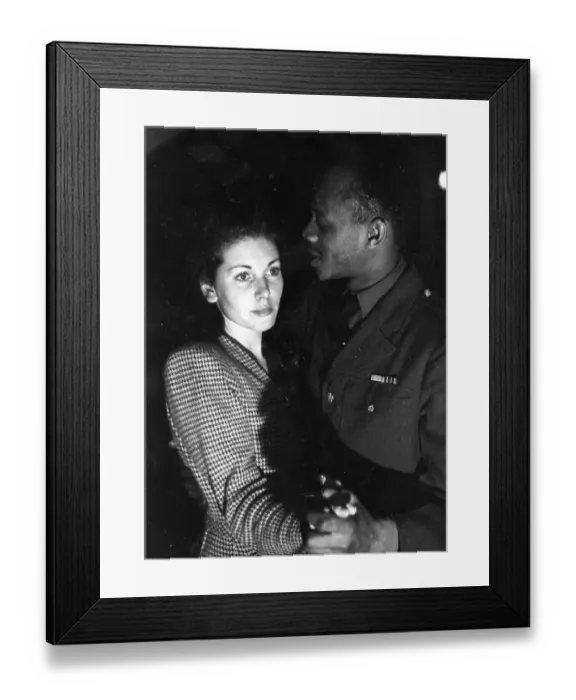 Framed Print : Nightclub. A black and white couple dancing at Frisco's International Club Framed Print : Nightclub. A black and white couple dancing at Frisco's International Club