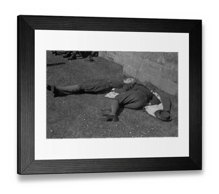 Framed Print : Sleeping Land Girls Framed Print : Sleeping Land Girls