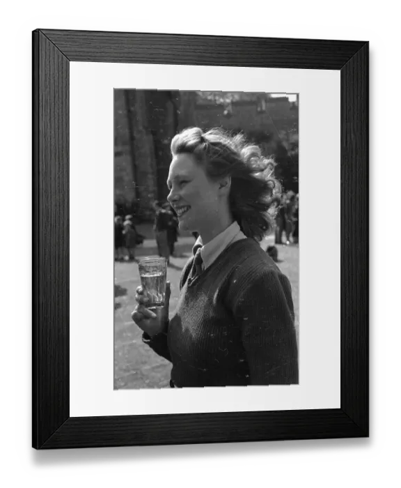 Framed Print : Drinking Landgirl Framed Print : Drinking Landgirl