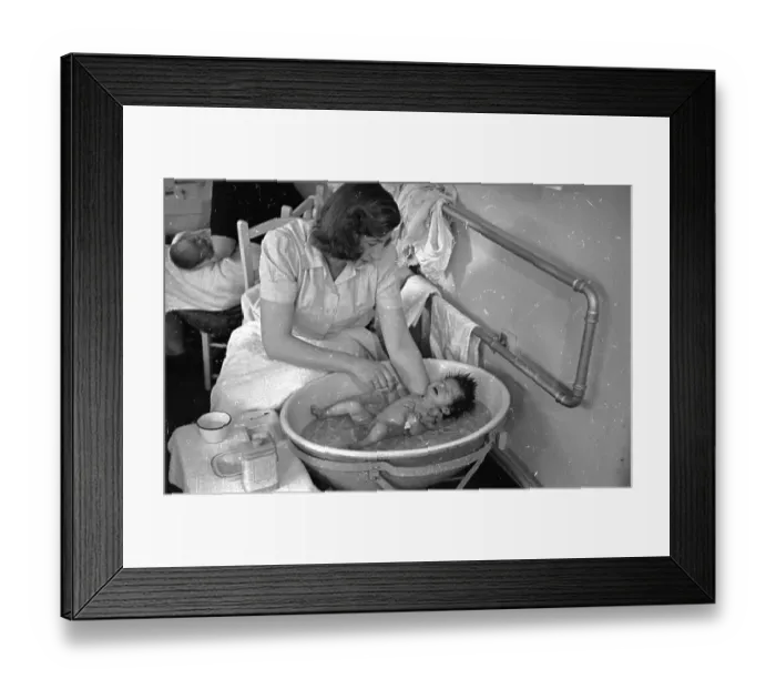 Framed Print : Baby Bathing Framed Print : Baby Bathing