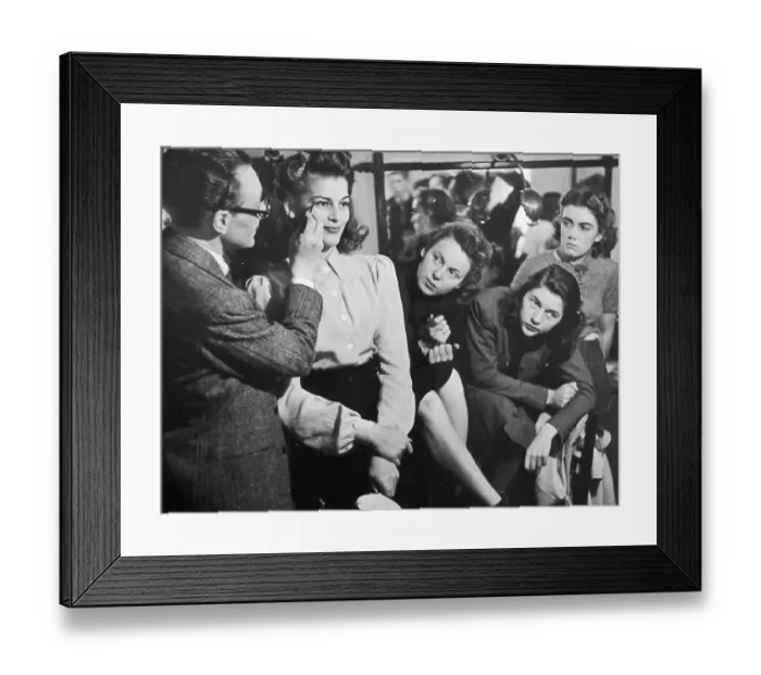 Framed Print : Making Up. 20th March 1943: Christabel Moore learns how to apply stage Framed Print : Making Up. 20th March 1943: Christabel Moore learns how to apply stage