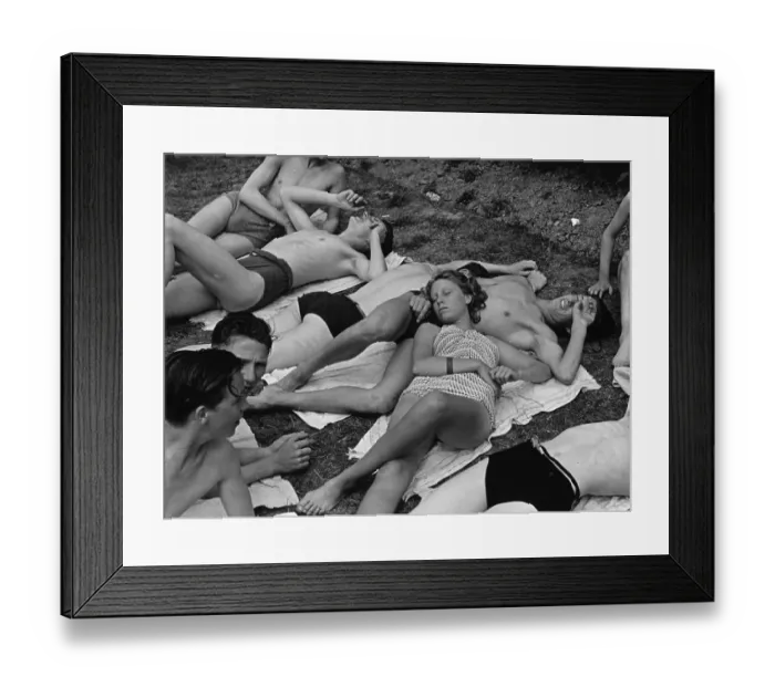 Framed Print : Crowd Of Bathers Framed Print : Crowd Of Bathers
