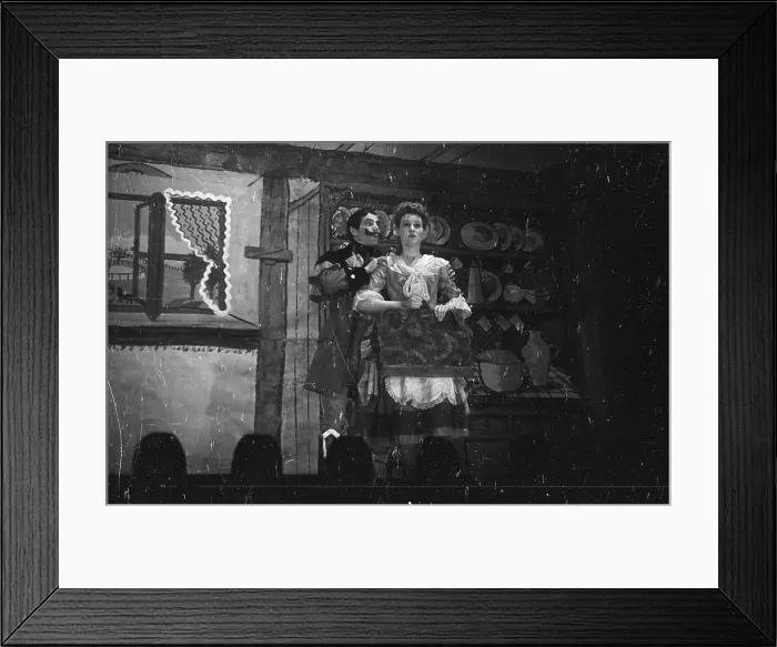 Framed Print : Melodrama. In a scene from moral domestic drama Maria Marten, William Corder Framed Print : Melodrama. In a scene from moral domestic drama Maria Marten, William Corder