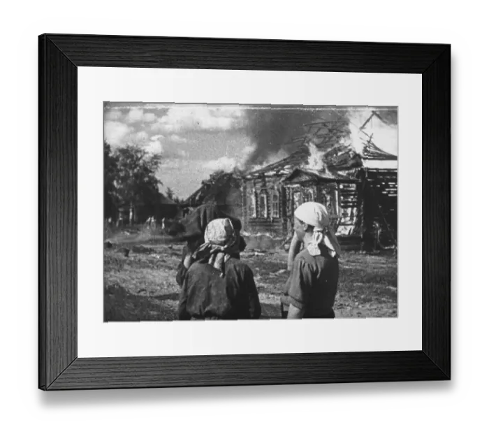 Framed Print : Burning Village Framed Print : Burning Village