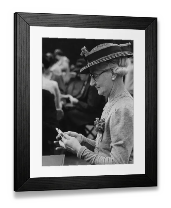 Framed Print : Card Game. 1942: Card player playing whist Framed Print : Card Game. 1942: Card player playing whist