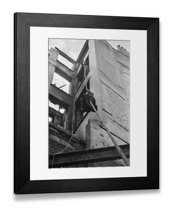 Framed Print : Topman Woking On Demolition Site Framed Print : Topman Woking On Demolition Site