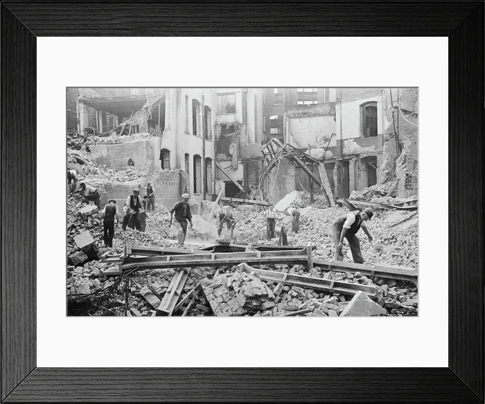 Framed Print : Wartime Demolition Site