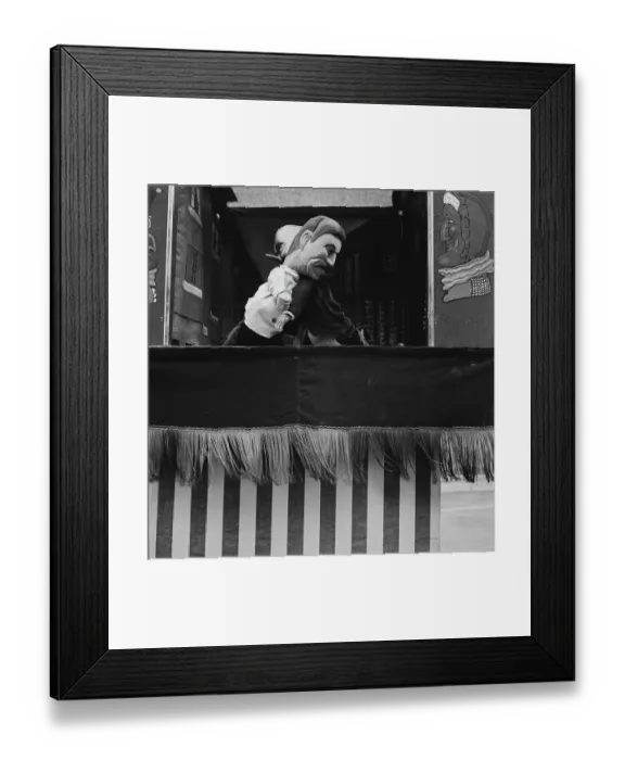 Framed Print : Satirical Puppet Show