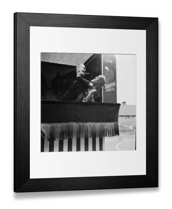 Framed Print : Satirical Puppet Show