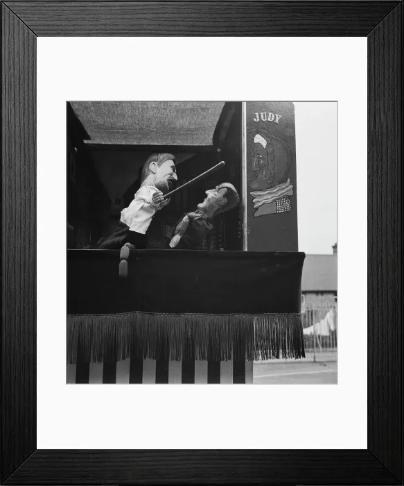 Framed Print : Satirical Puppet Show