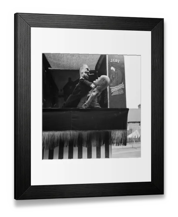 Framed Print : Satirical Puppet Show