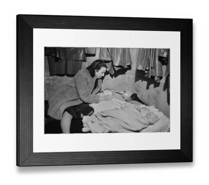 Framed Print : Babies In Air Raid Shelter Framed Print : Babies In Air Raid Shelter