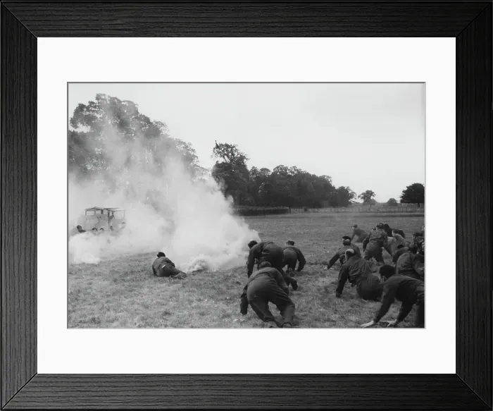 Framed Print : Home Guard Training With Smoke Bombs Framed Print : Home Guard Training With Smoke Bombs