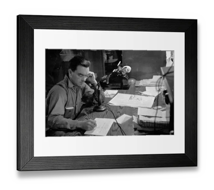 Framed Print : At Work At Desk Framed Print : At Work At Desk