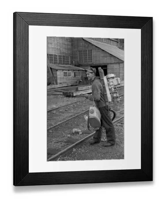 Framed Print : Logger & Equipment Framed Print : Logger & Equipment