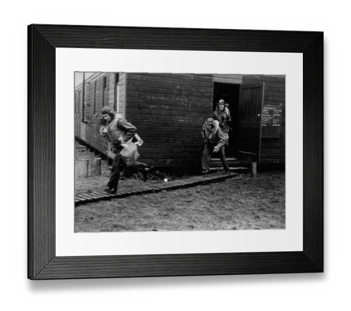 Framed Print : Scramble!. 20th April 1940: The sprint to stop the raiders Framed Print : Scramble!. 20th April 1940: The sprint to stop the raiders