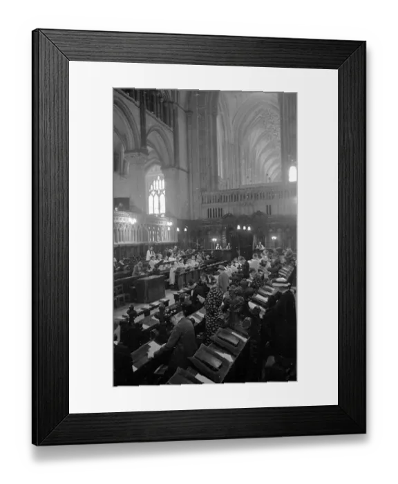 Framed Print : Evensong. 9th September 1939: The congregation rise for a hymn at Evensong Framed Print : Evensong. 9th September 1939: The congregation rise for a hymn at Evensong