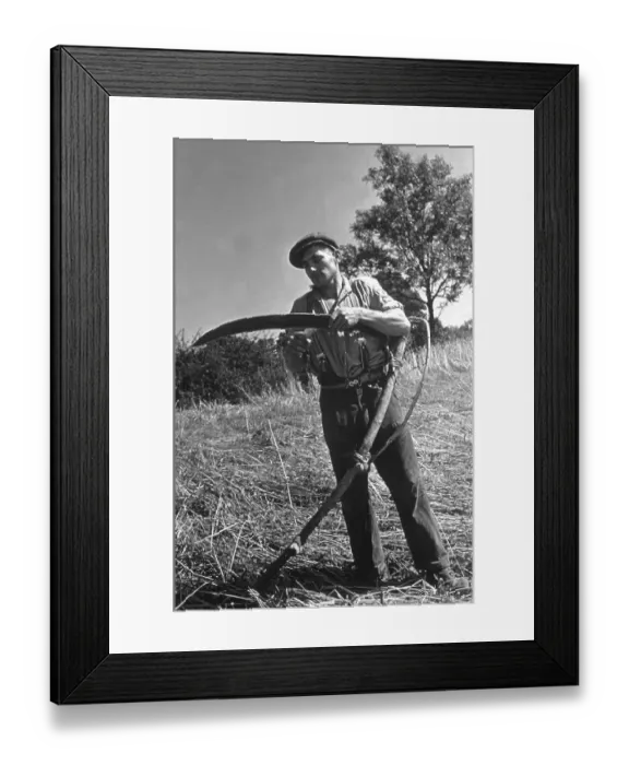 Framed Print : Sharpening A Scythe Framed Print : Sharpening A Scythe