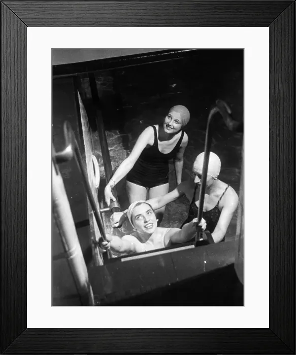 Framed Print : Bathers In Pool Framed Print : Bathers In Pool