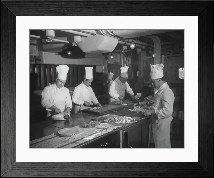 Framed Print : Chefs On The Queen Mary Framed Print : Chefs On The Queen Mary