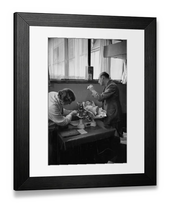 Framed Print : Weighing Baby