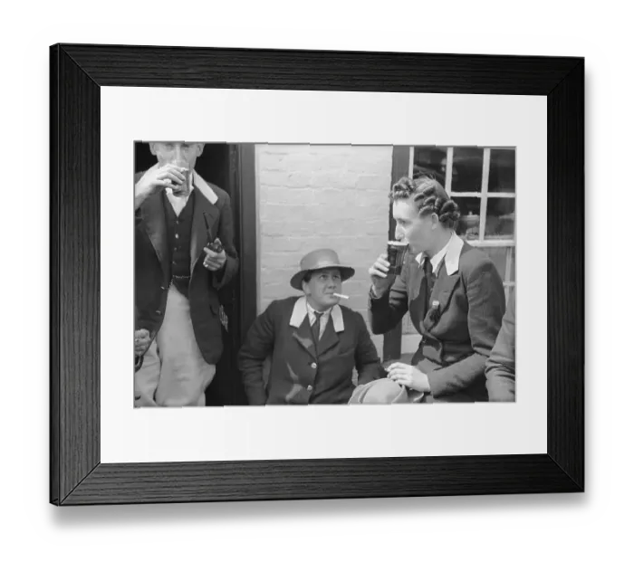 Framed Print : Hunters Drinking Framed Print : Hunters Drinking
