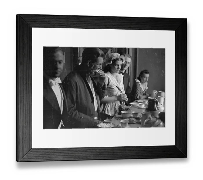 Framed Print : Opera Tea. 17th June 1939: Opera-goers and cast taking tea with performers Framed Print : Opera Tea. 17th June 1939: Opera-goers and cast taking tea with performers
