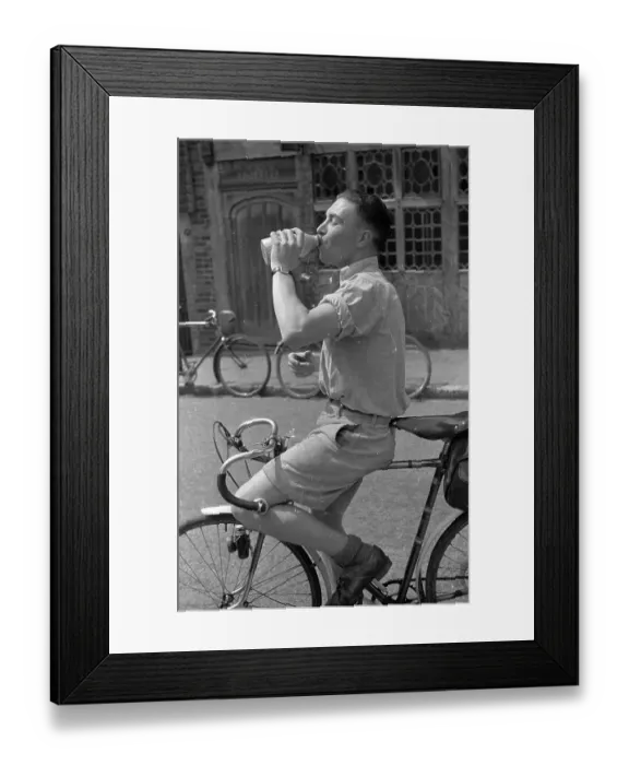 Framed Print : Thirsty Cyclist Framed Print : Thirsty Cyclist