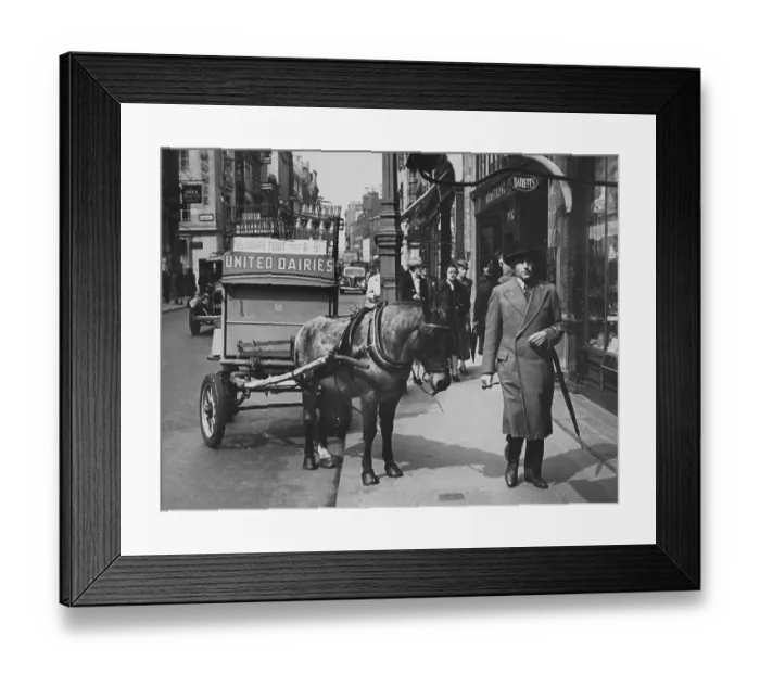 Framed Print : Horsedrawn Milk fFoat Framed Print : Horsedrawn Milk fFoat