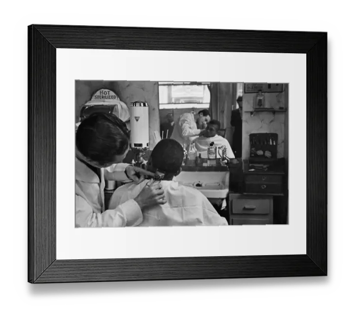 Framed Print : Ken Weekes At The Barber's