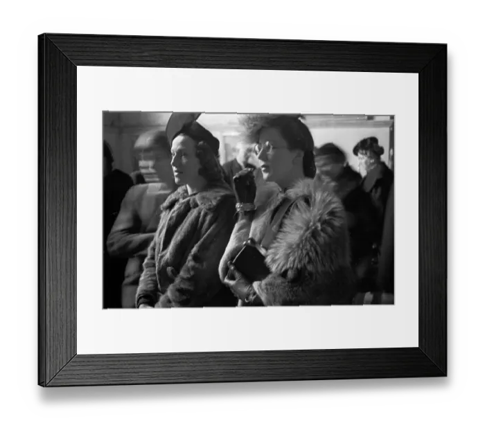 Framed Print : Two Women. 22nd April 1939: Two women viewing paintings at an artists private Framed Print : Two Women. 22nd April 1939: Two women viewing paintings at an artists private
